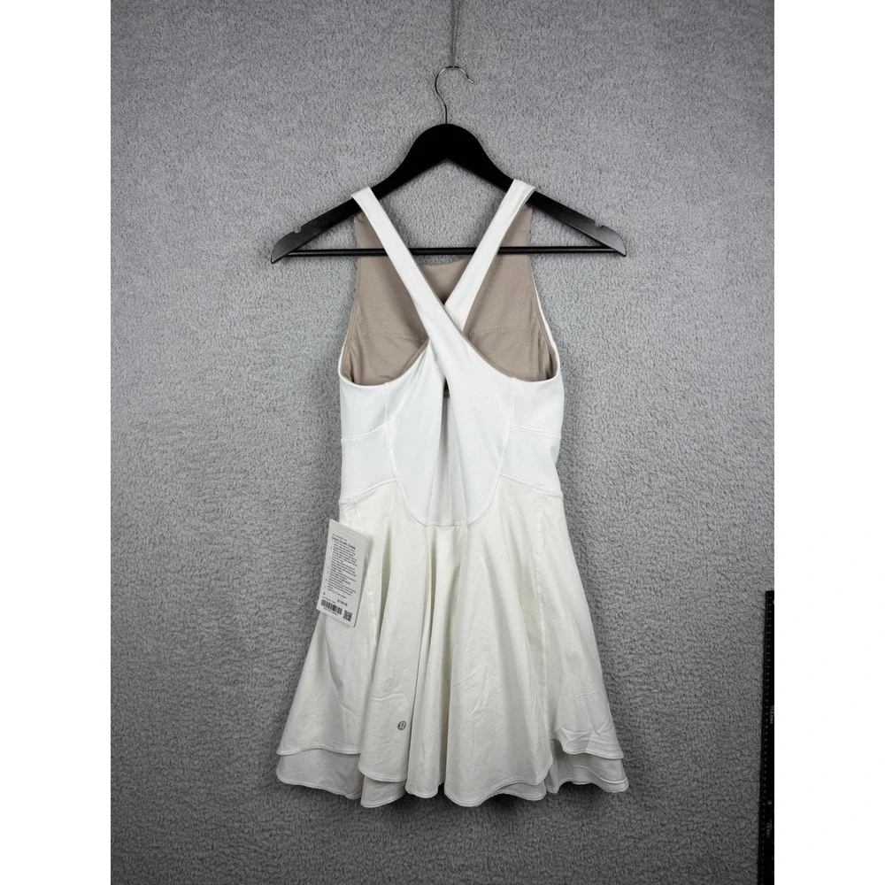 NWT Lululemon Court Crush White Tennis Dress with Built-In Shorts Sz 6 Racerback